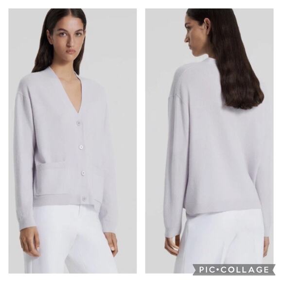 Scanlan Theodore Cashmere Cardigan Lilac Gray Size Large - Picture 1 of 7